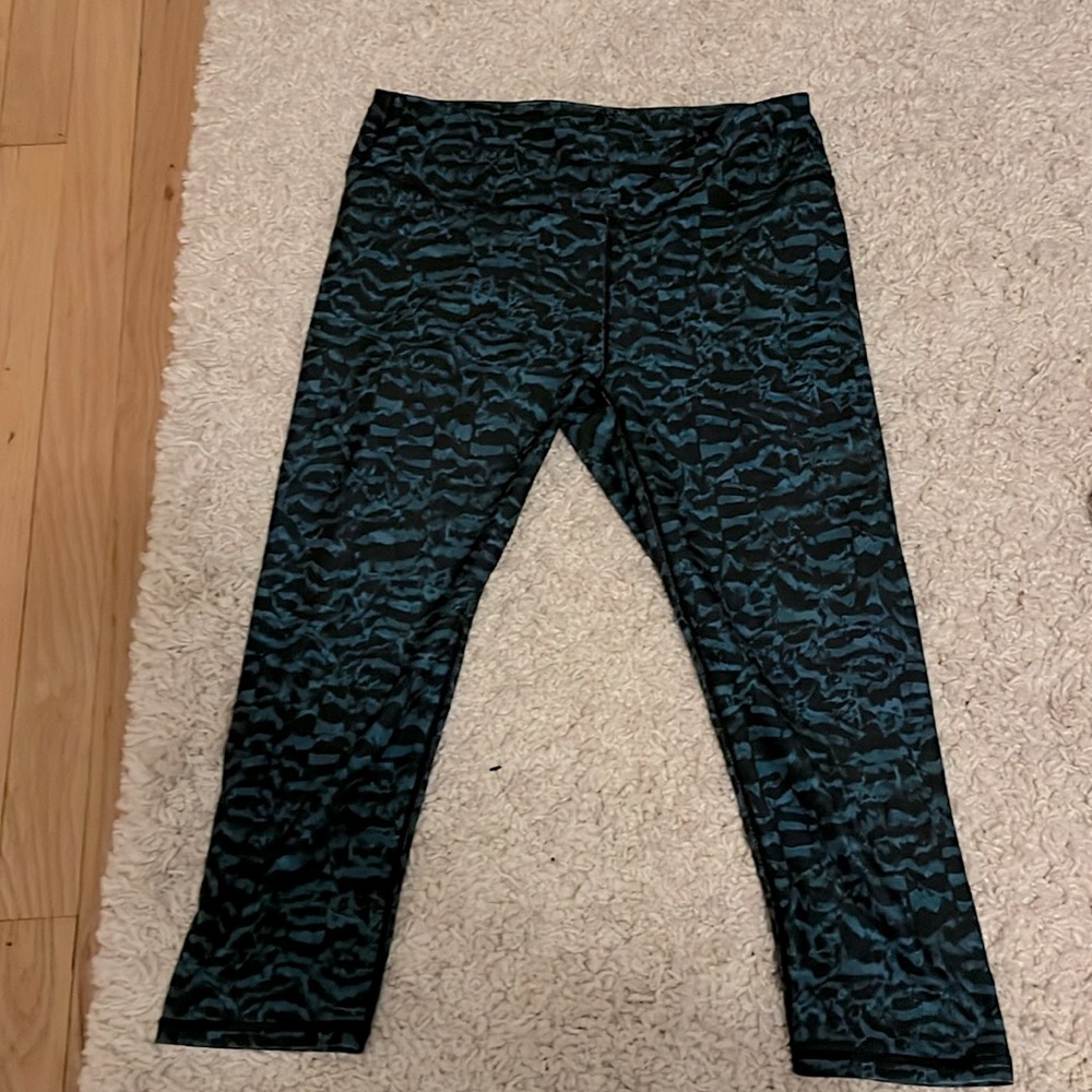 Fabletics, blue and black workout pants